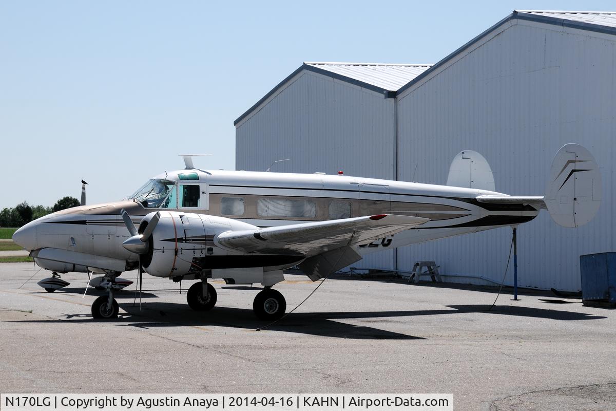 N170LG, 1964 Beech H-18 Tri-Gear C/N BA-666, Parked at Epps Athens Airport.