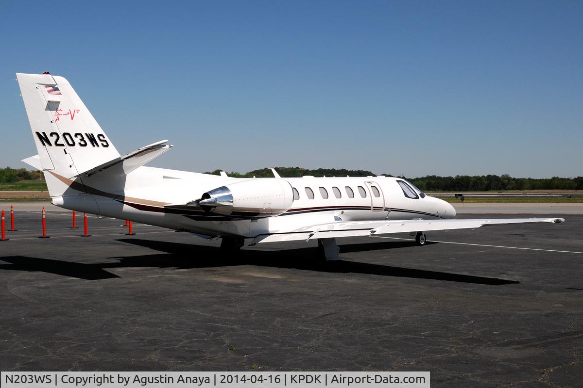 N203WS, 2008 Cessna 560 C/N 560-0785, Parked at the Atlantic FBO ramp.