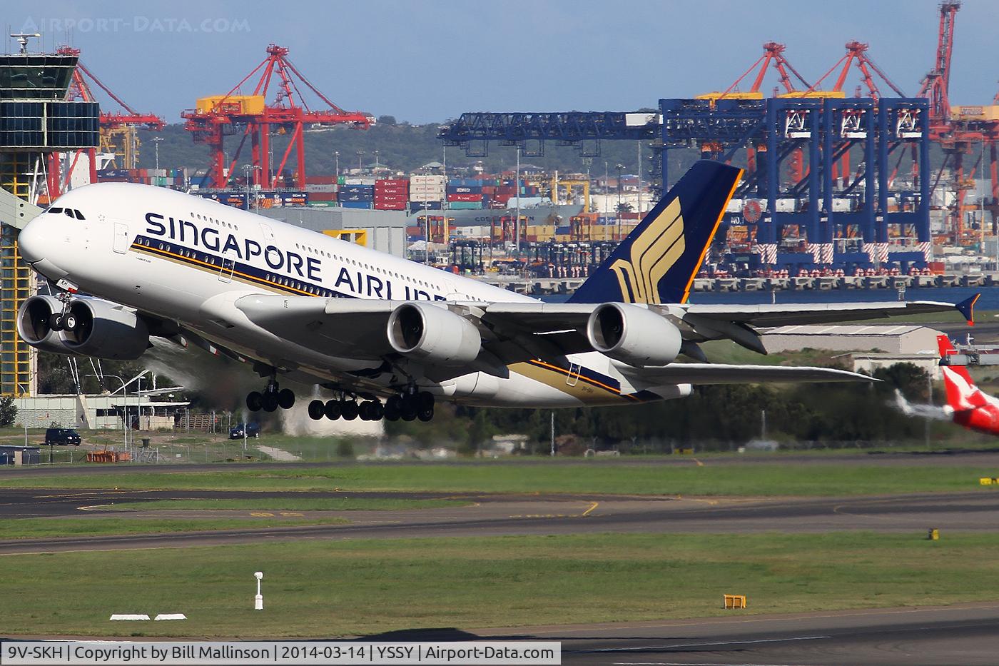 9V-SKH, 2008 Airbus A380-841 C/N 021, rotating from 34L