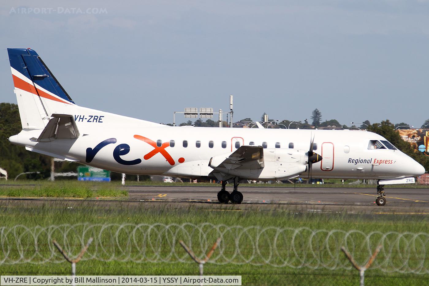 VH-ZRE, Saab 340B C/N 340B-391, taxiing from 34R
