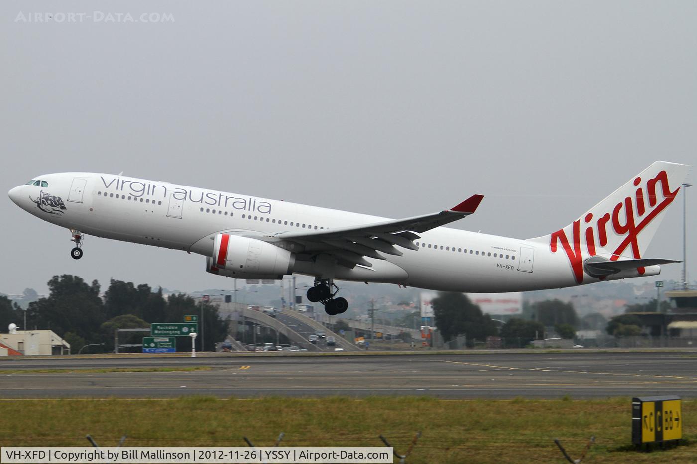 VH-XFD, 2012 Airbus A330-243 C/N 1306, off from 16R