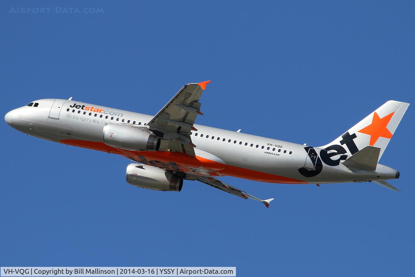 VH-VQG, 2006 Airbus A320-232 C/N 2787, off from 34L