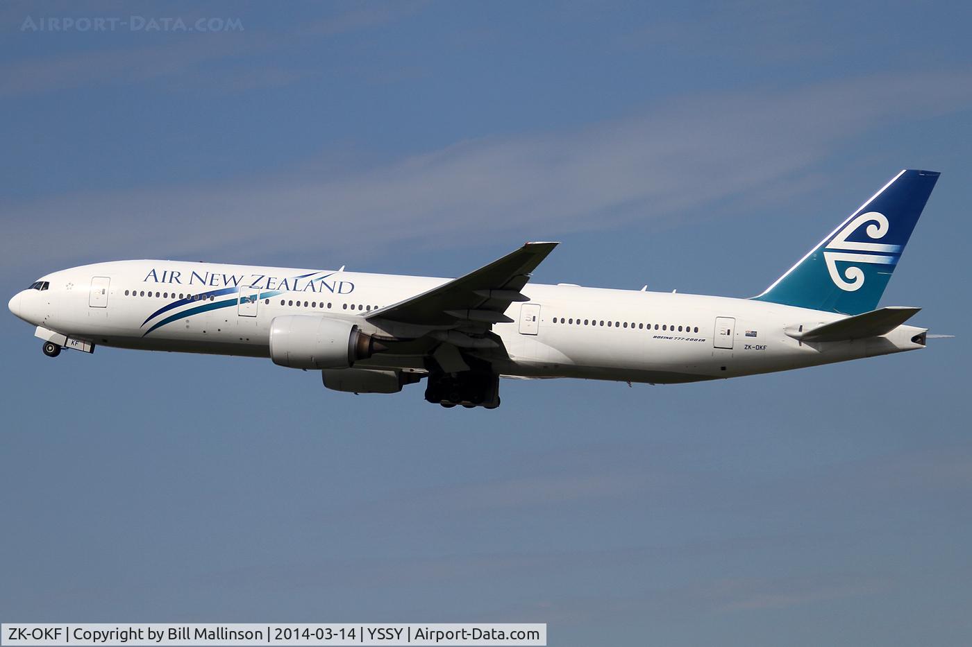 ZK-OKF, 2006 Boeing 777-219/ER C/N 34378, away to AKL from 34L