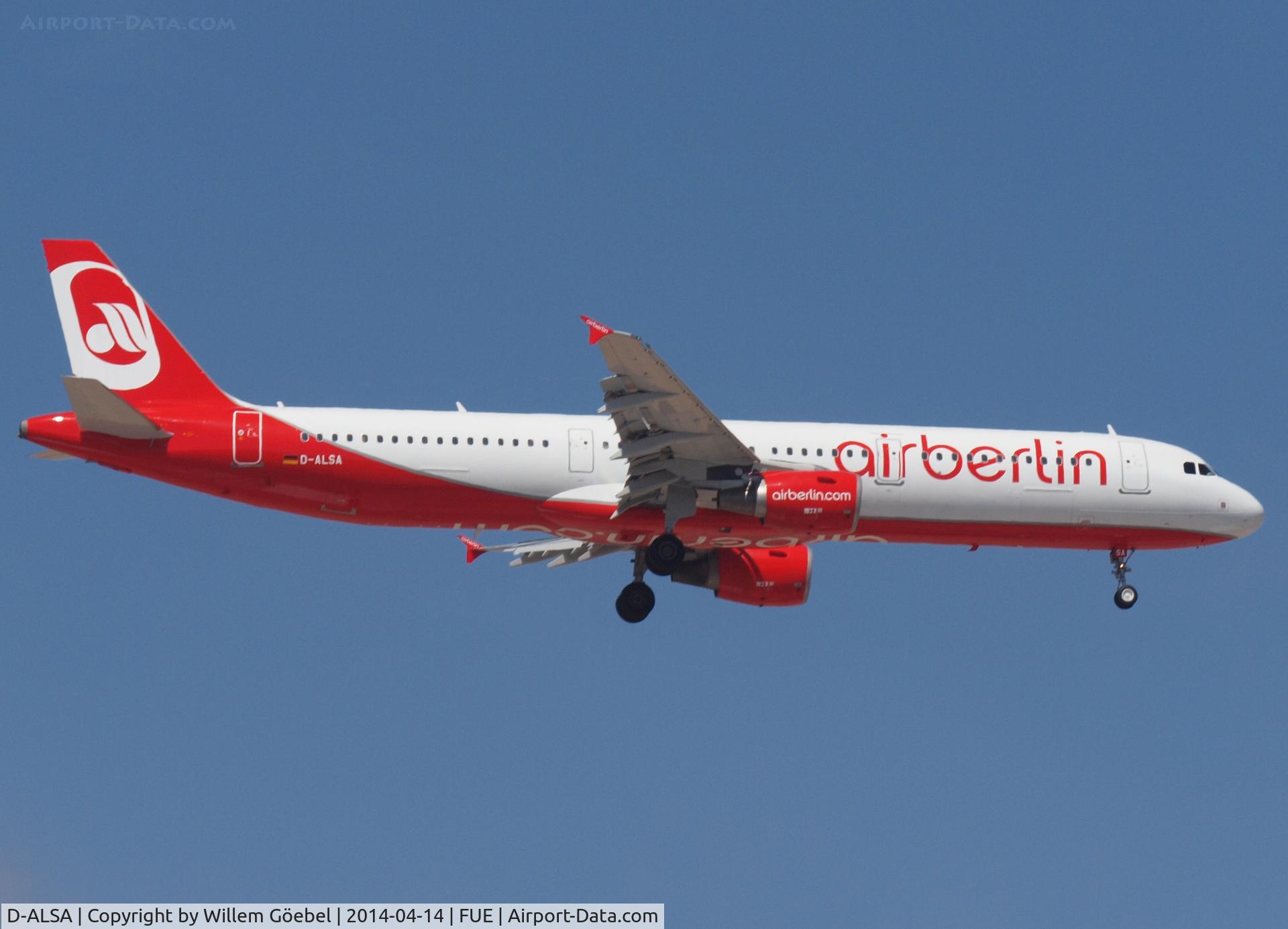 D-ALSA, 2001 Airbus A321-211 C/N 1629, Prepare for landing on Airport of Fuertefentura