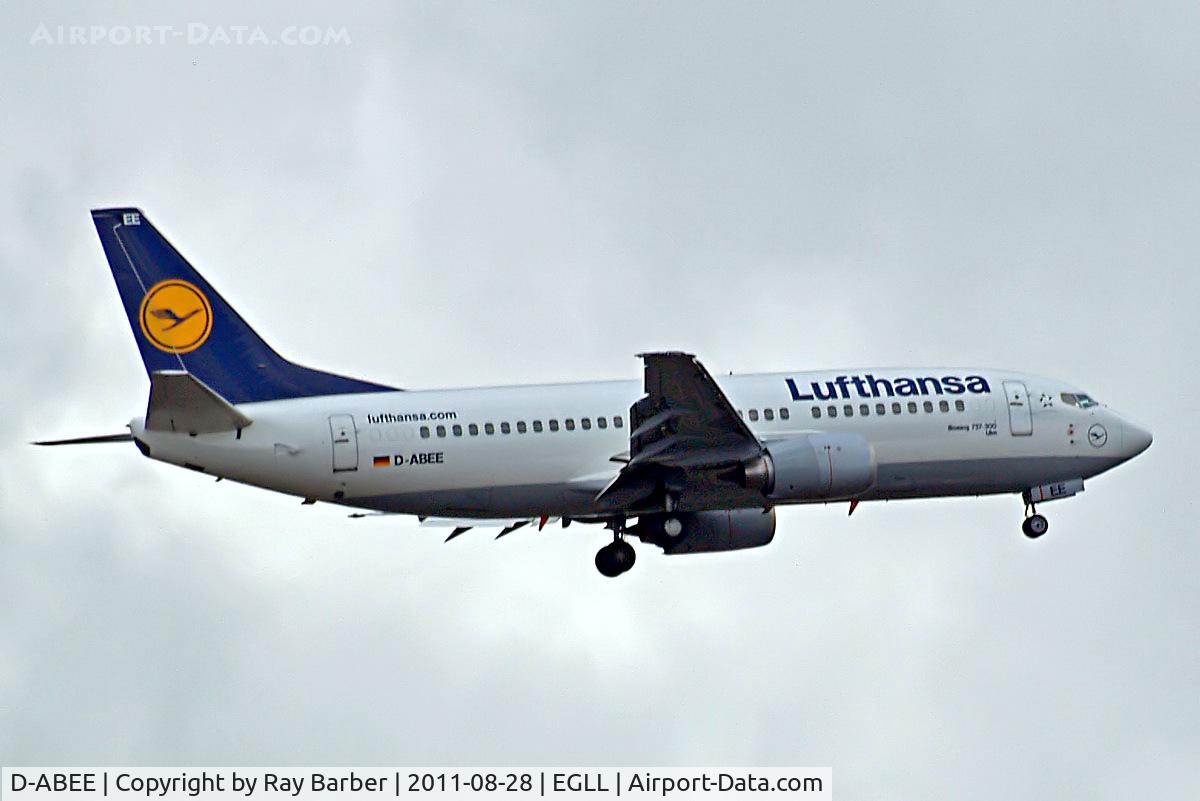 D-ABEE, 1991 Boeing 737-330 C/N 25216, Boeing 737-330 [25216] (Lufthansa) Home~G 28/08/2011. On approach 27L.