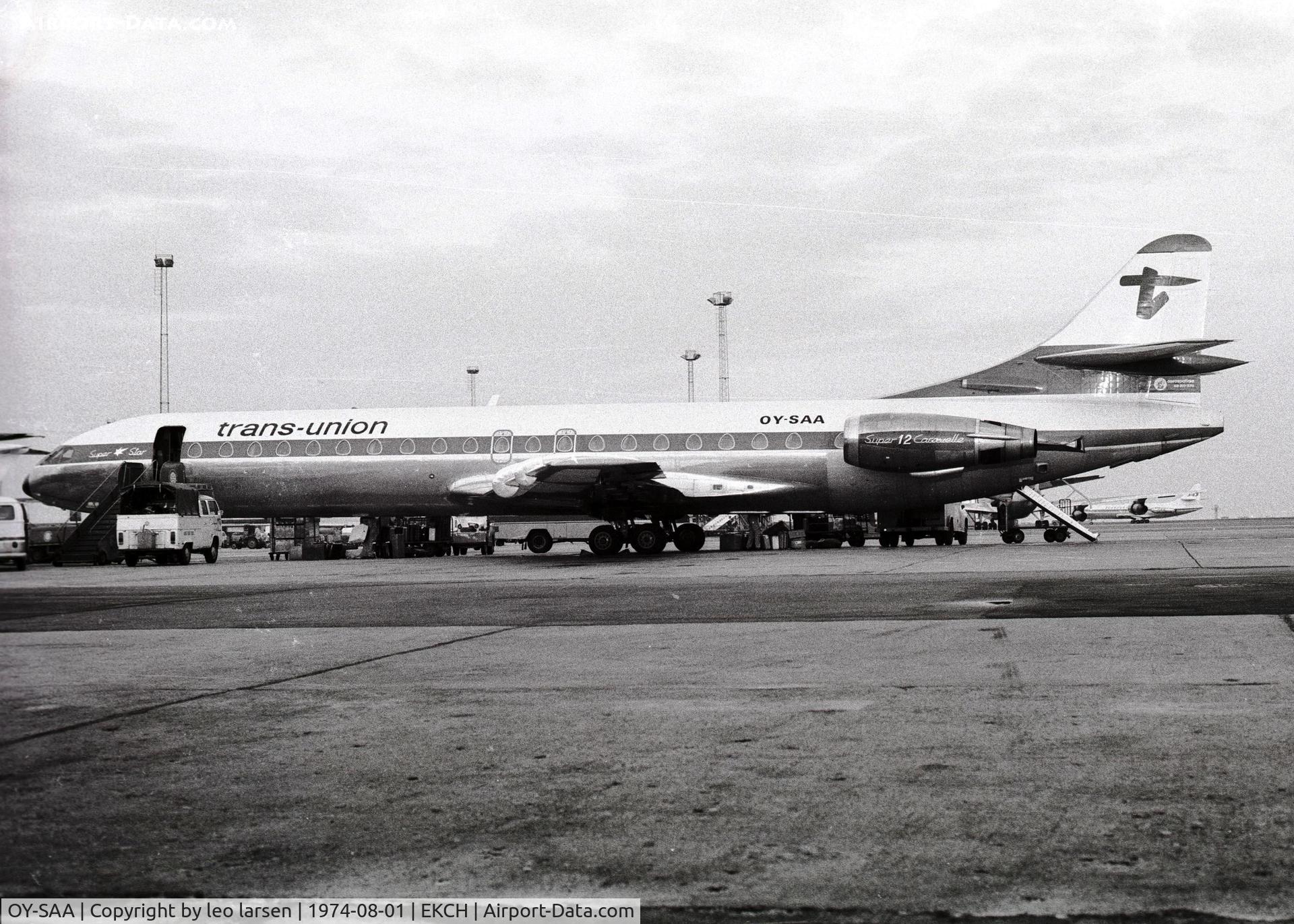 OY-SAA, 1971 Aerospatiale SE-210 Caravelle 12 C/N 270, Copenhagen Kastrup in Trans Union c/s