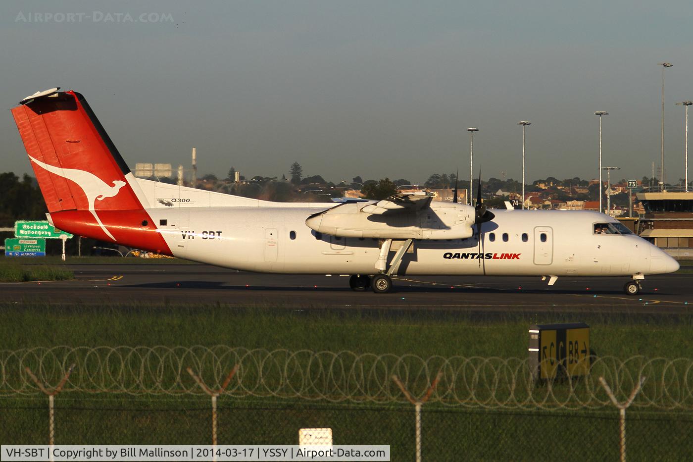 VH-SBT, 2002 De Havilland Canada DHC-8-315Q Dash 8 C/N 580, taxiing from 34R