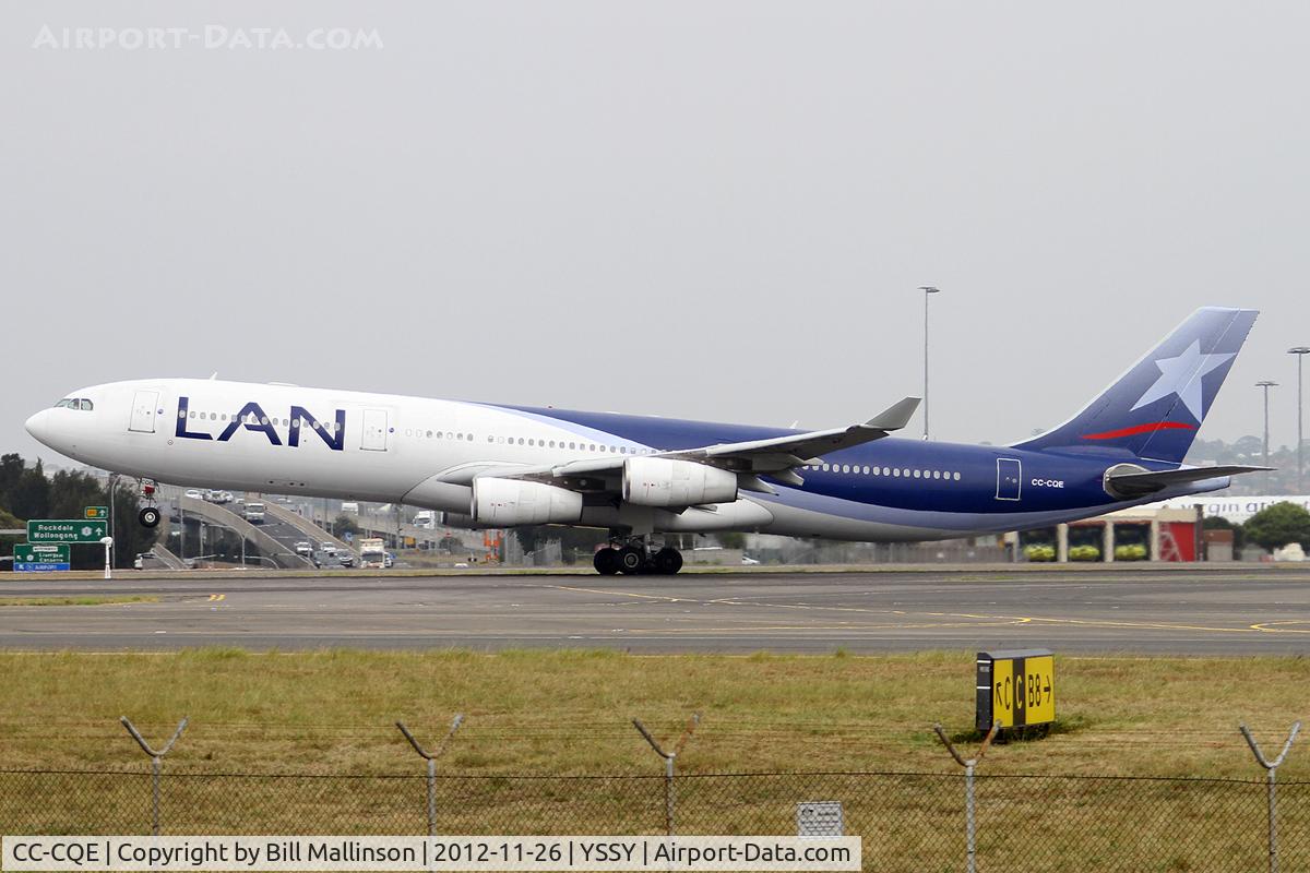 CC-CQE, 2001 Airbus A340-313X C/N 429, away from 16R