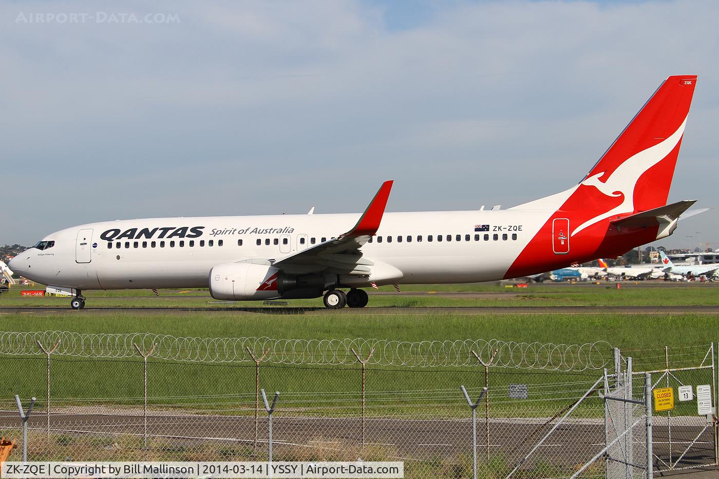 ZK-ZQE, 2011 Boeing 737-838 C/N 34185, taxiing to 34R