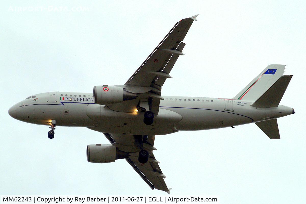 MM62243, 2005 Airbus ACJ319 (A319-115/CJ) C/N 2507, Airbus A319-115X [2507] (Italian Air Force) Home~G 27/06/2011. On approach 27R.