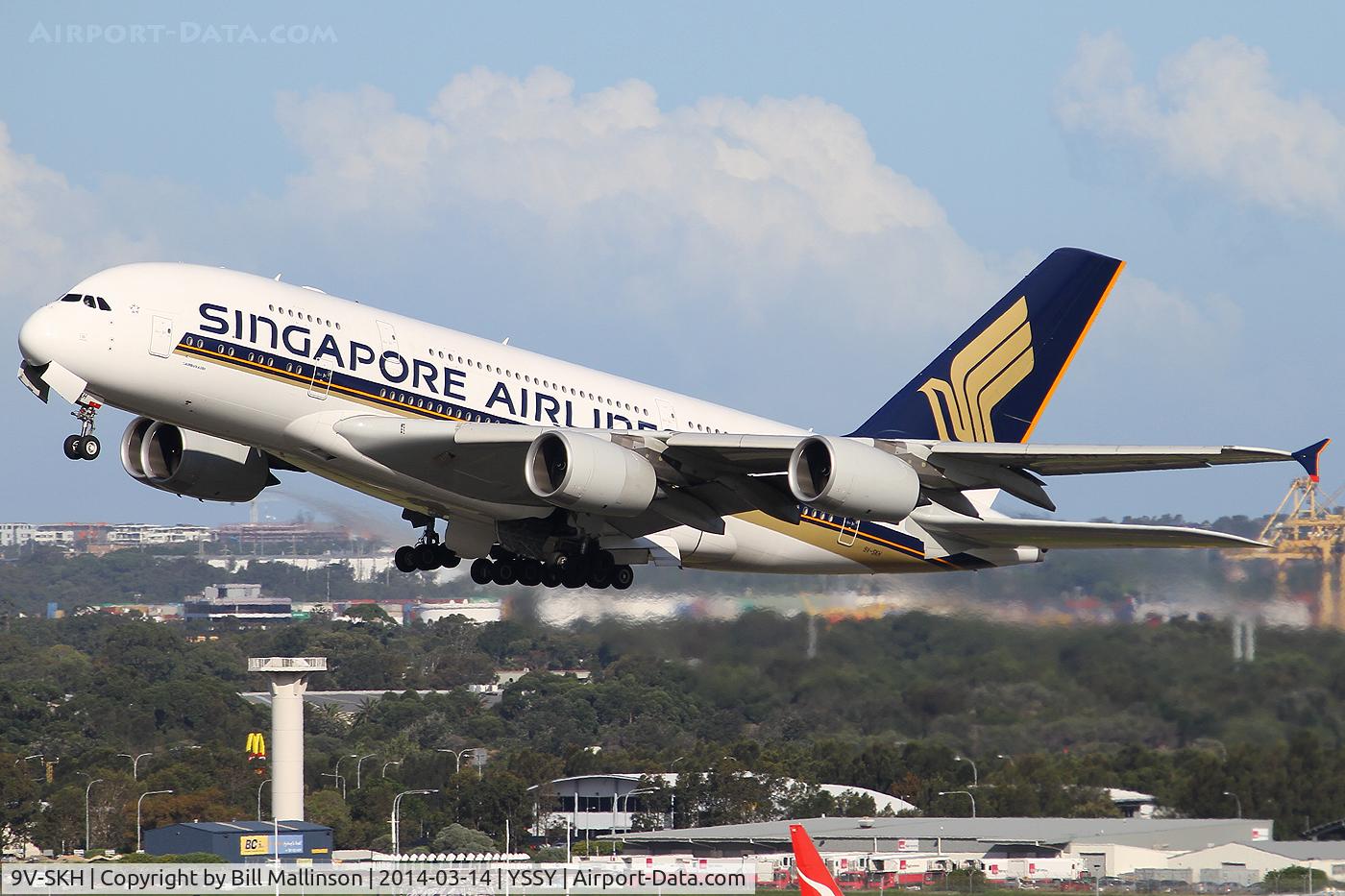 9V-SKH, 2008 Airbus A380-841 C/N 021, up from 34L