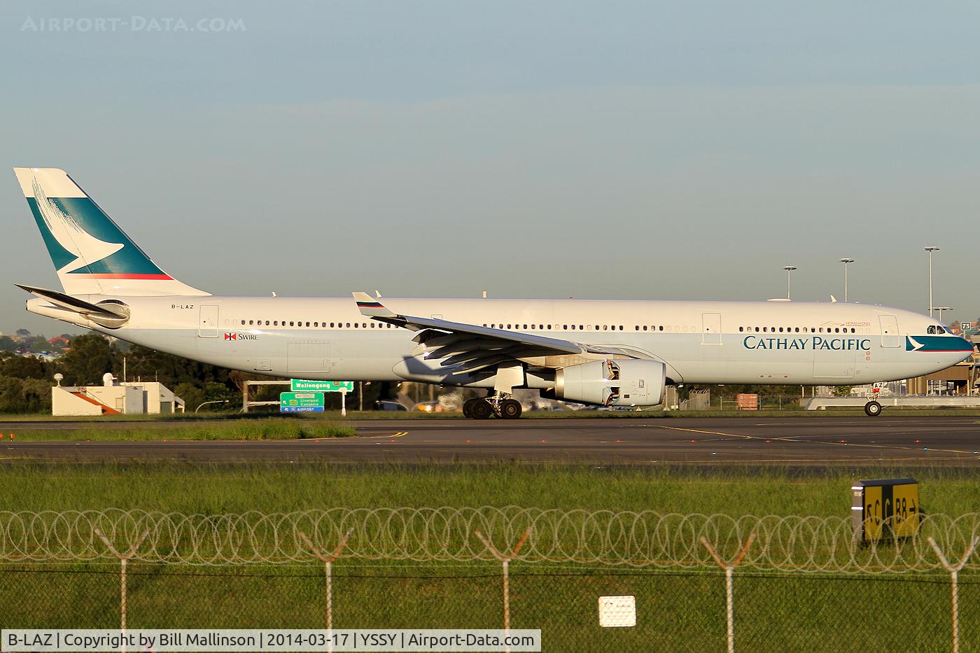 B-LAZ, 2013 Airbus A330-343X C/N 1387, down onto 34L from HKG