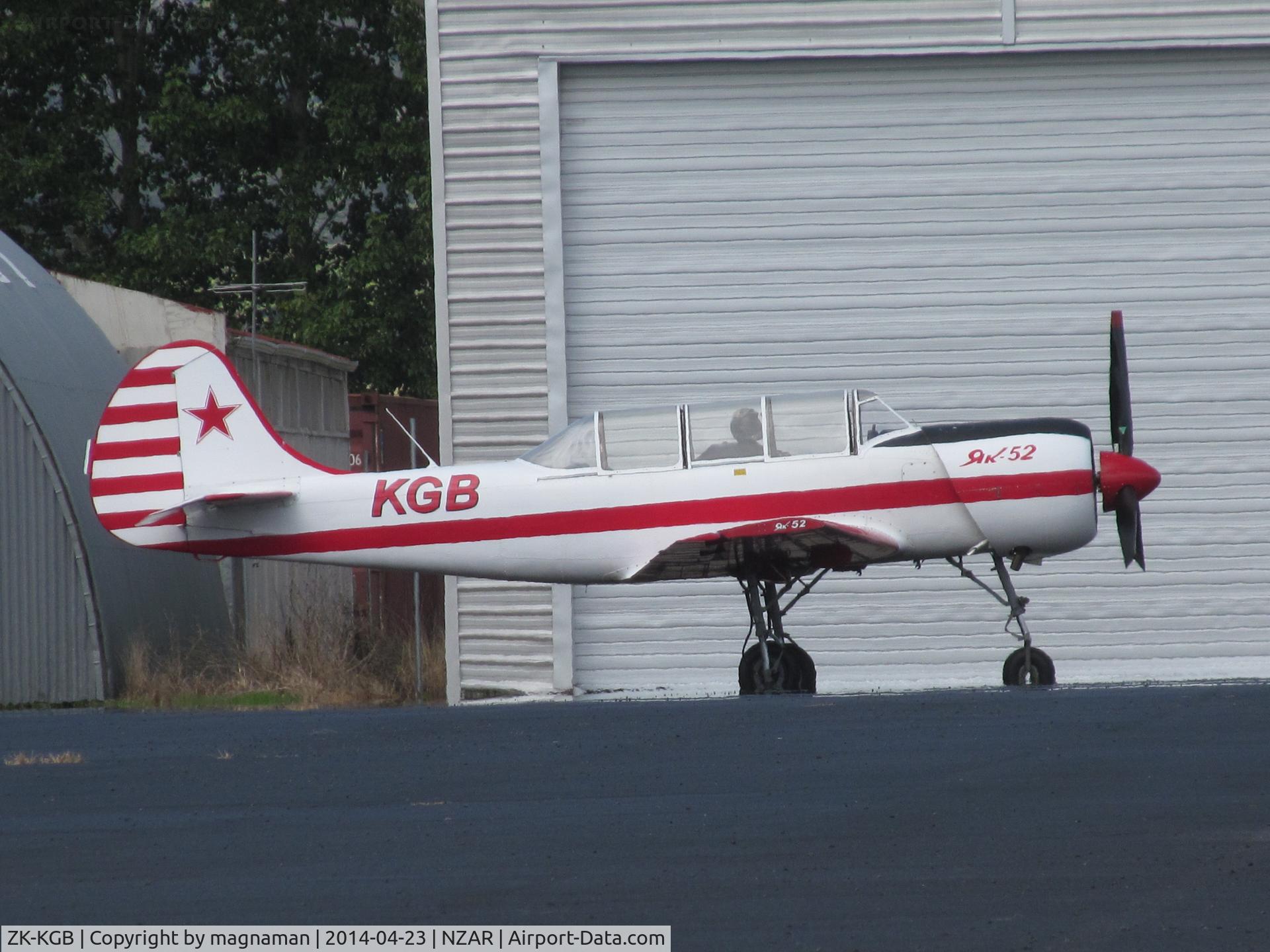 ZK-KGB, Yakovlev Yak-52 C/N 866909, side view from distance