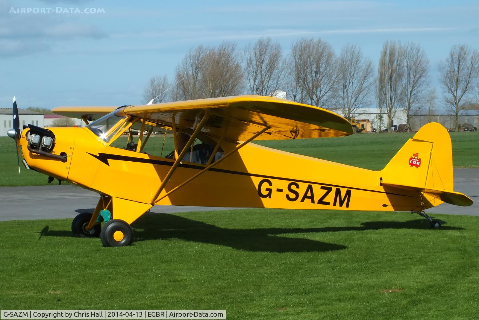 G-SAZM, 1946 Piper J3C-65 Cub Cub C/N 18584, at Breighton's 'Early Bird' Fly-in 13/04/14