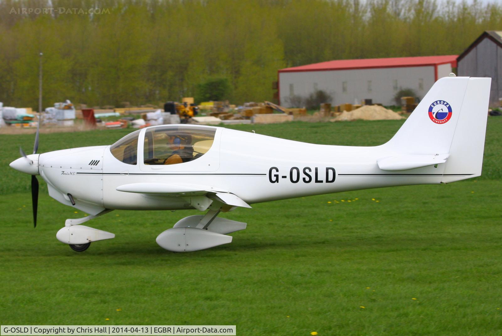 G-OSLD, 2000 Europa XS Tri-Gear C/N PFA 247-13641, at Breighton's 'Early Bird' Fly-in 13/04/14