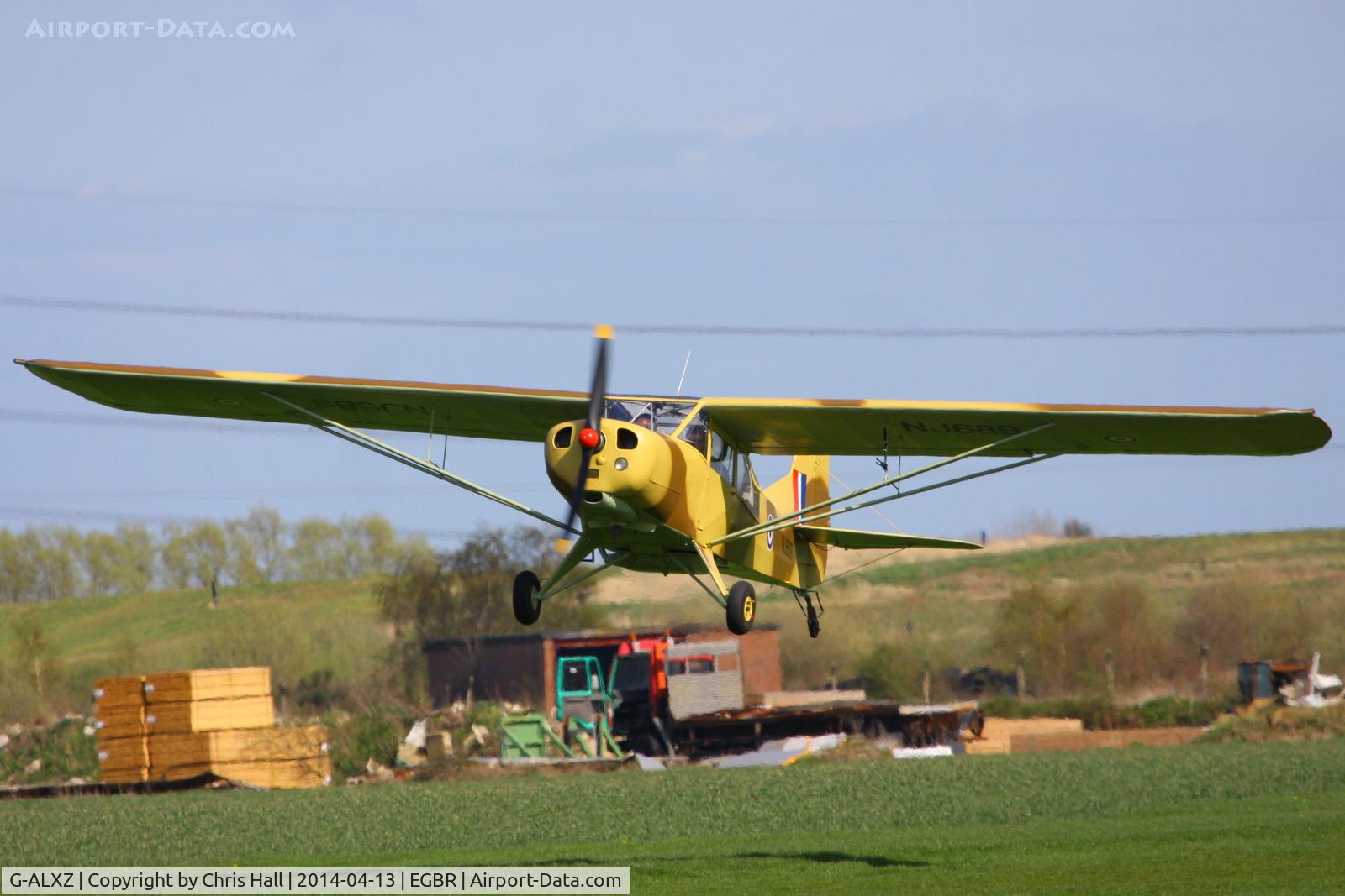 G-ALXZ, 1944 Taylorcraft Auster Mk.5/150 C/N 1082, at Breighton's 'Early Bird' Fly-in 13/04/14
