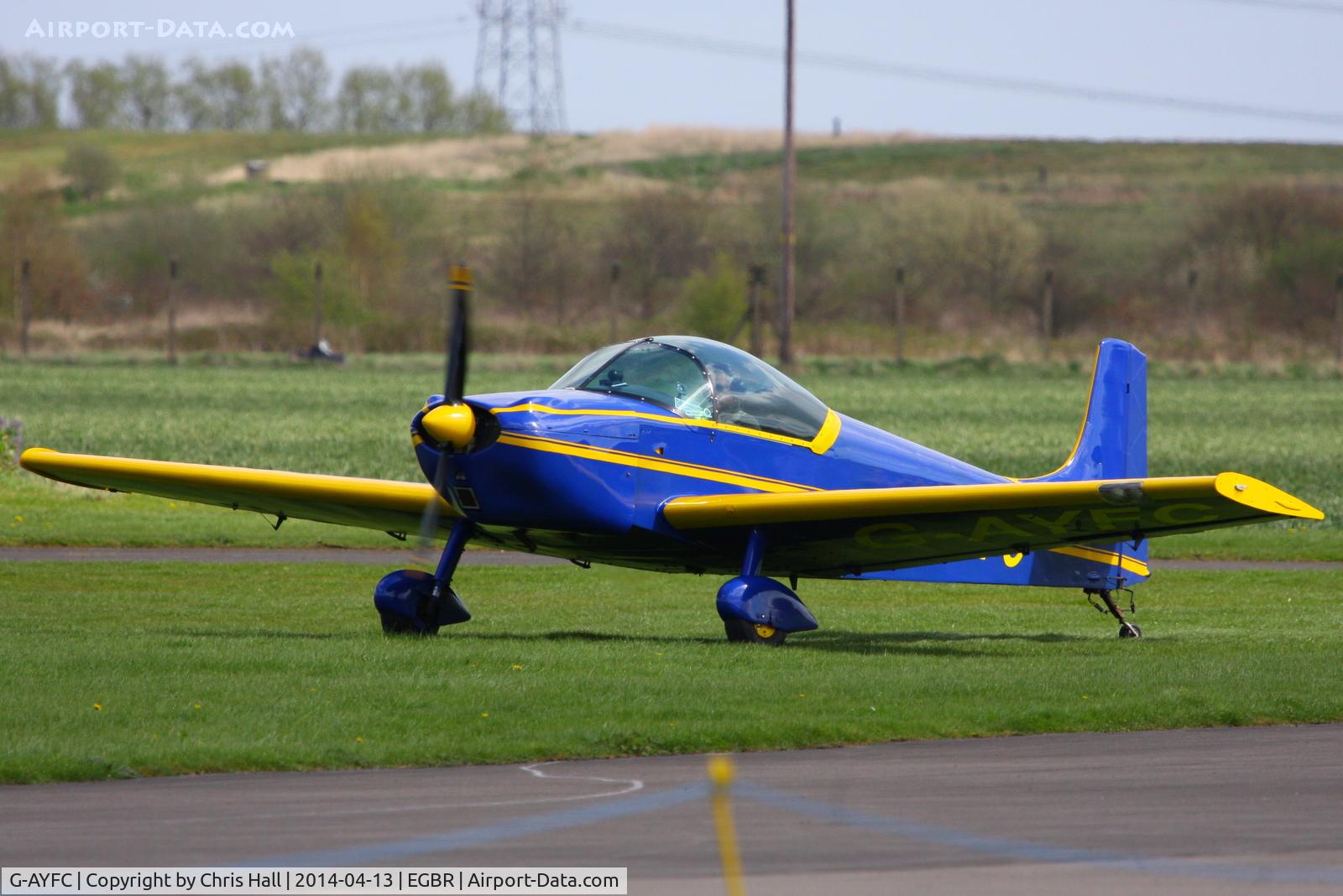G-AYFC, 1970 Rollason Druine D-62B Condor C/N RAE/644, at Breighton's 'Early Bird' Fly-in 13/04/14