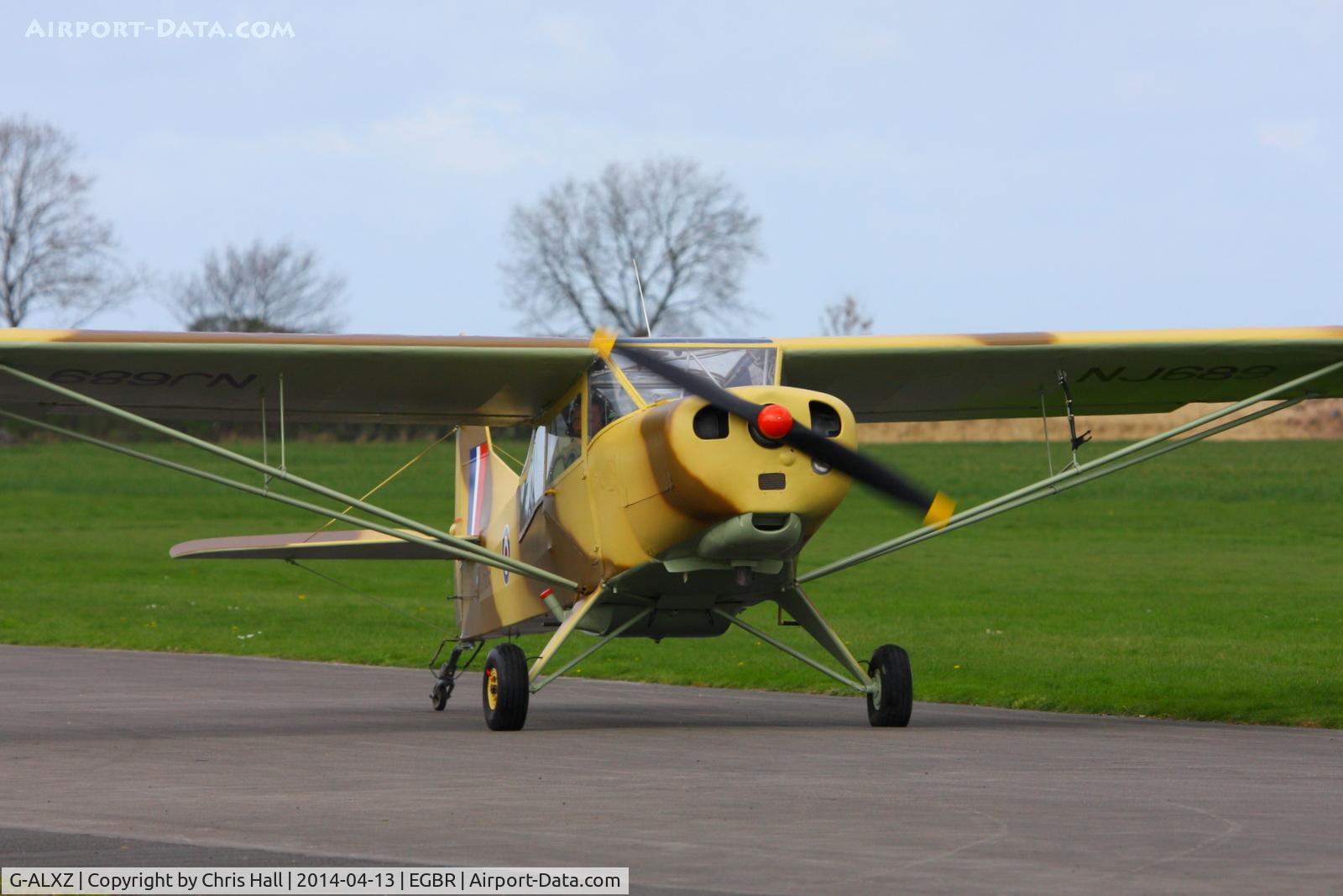 G-ALXZ, 1944 Taylorcraft Auster Mk.5/150 C/N 1082, at Breighton's 'Early Bird' Fly-in 13/04/14