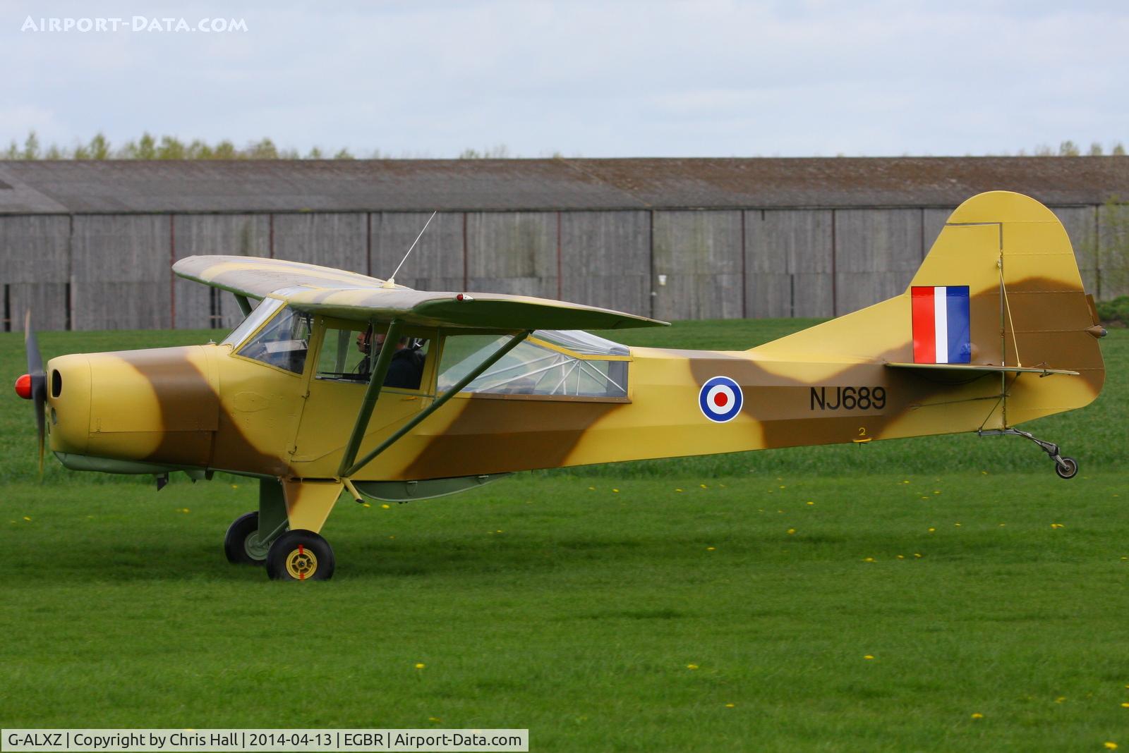 G-ALXZ, 1944 Taylorcraft Auster Mk.5/150 C/N 1082, at Breighton's 'Early Bird' Fly-in 13/04/14