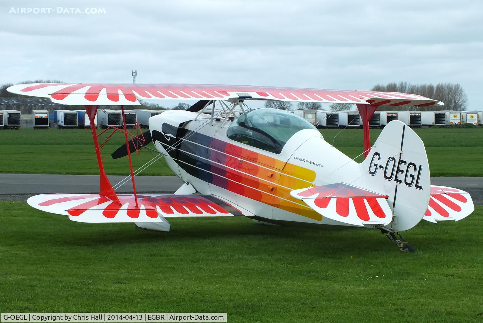 G-OEGL, 1982 Christen Eagle II C/N 001 (G-OEGL), at Breighton's 'Early Bird' Fly-in 13/04/14
