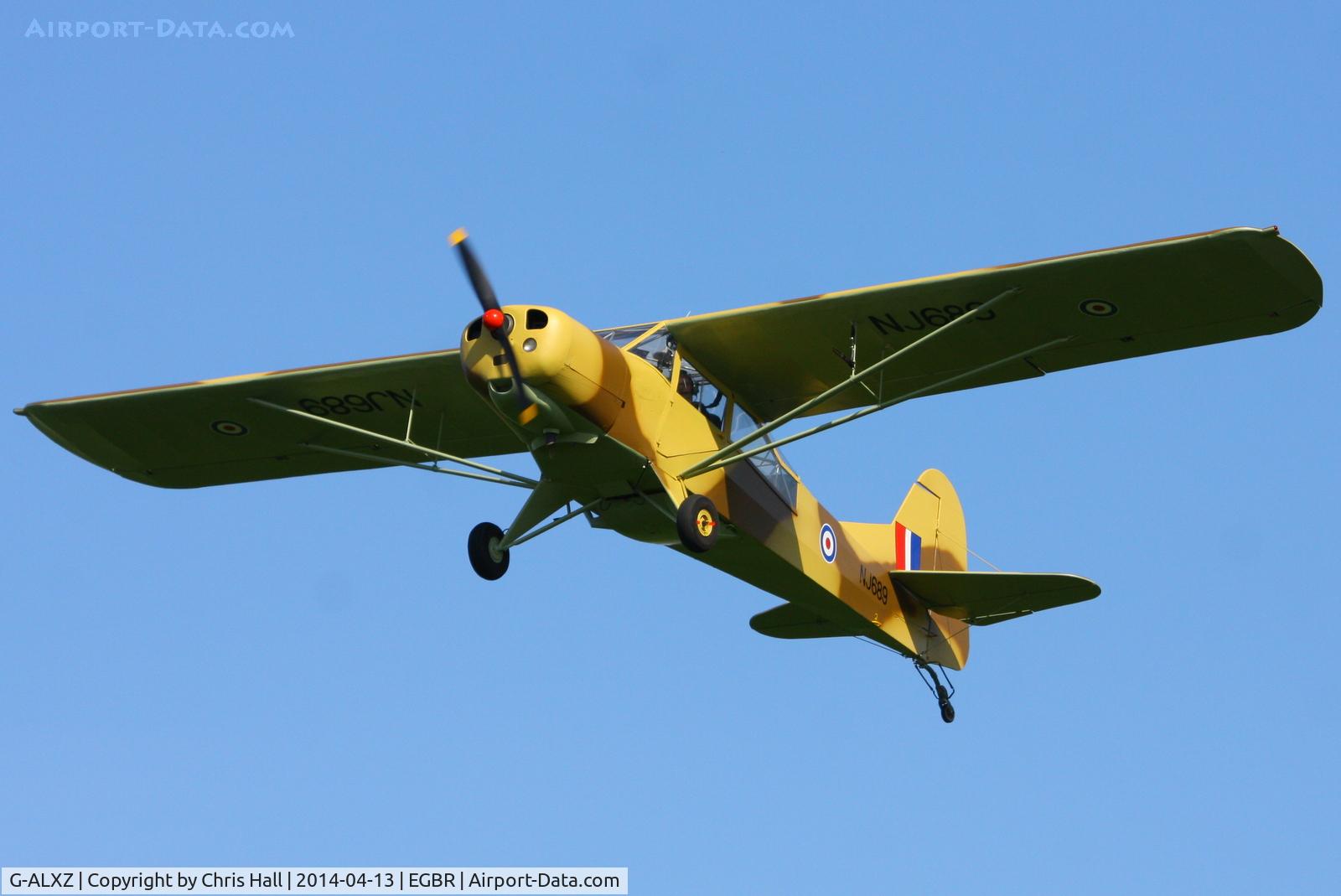 G-ALXZ, 1944 Taylorcraft Auster Mk.5/150 C/N 1082, at Breighton's 'Early Bird' Fly-in 13/04/14