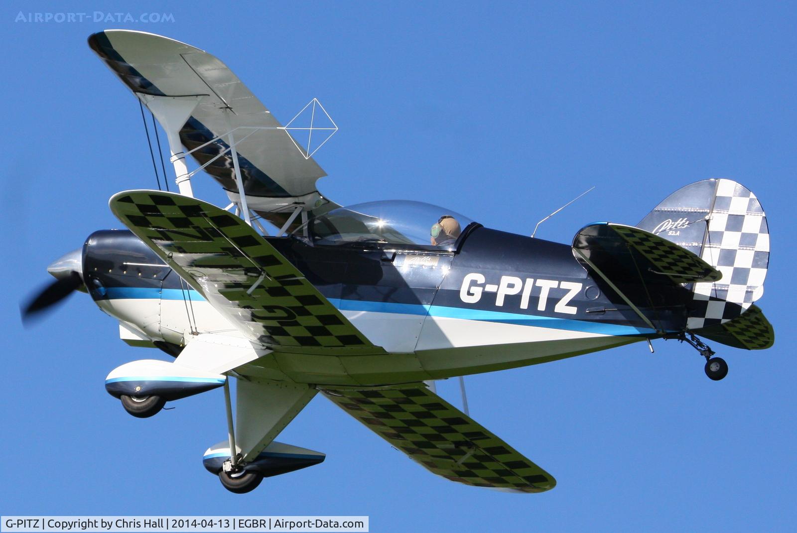 G-PITZ, 1983 Pitts S-2A Special C/N 100ER, at Breighton's 'Early Bird' Fly-in 13/04/14