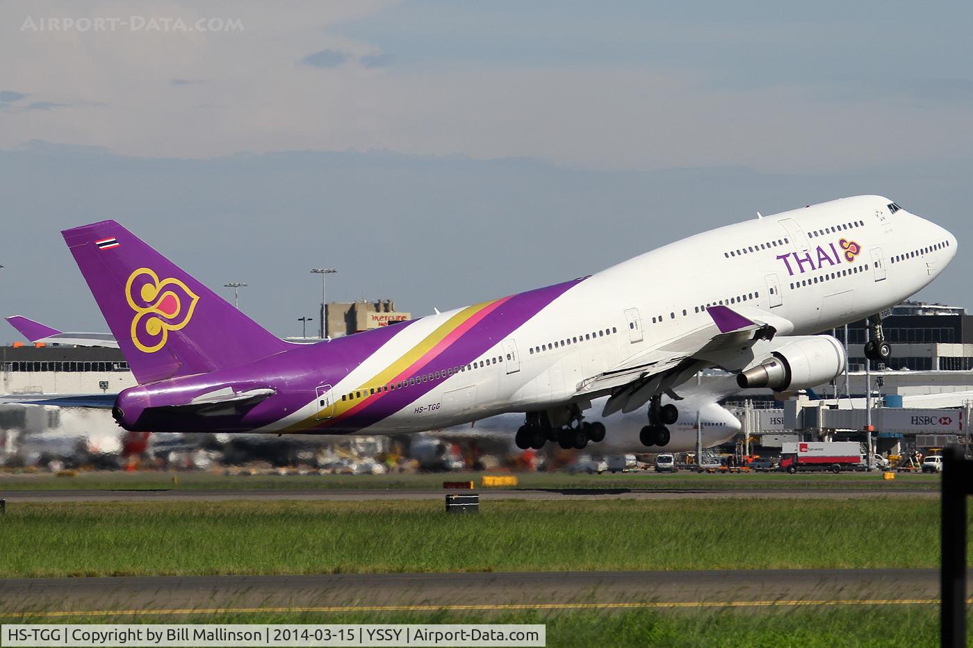 HS-TGG, 2003 Boeing 747-4D7 C/N 33771, away from 34L , to BKK
