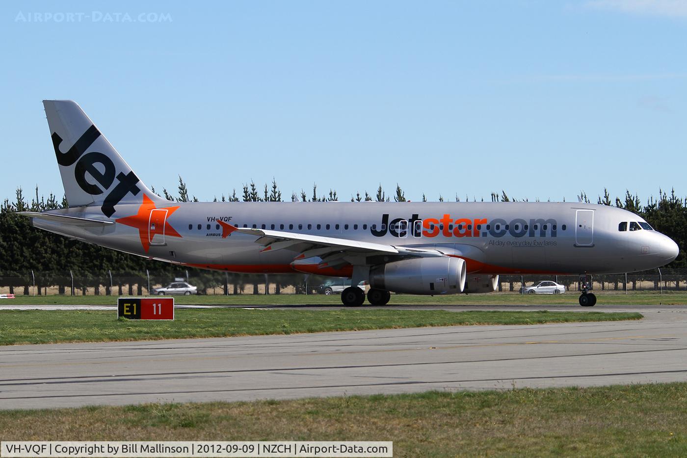 VH-VQF, 2008 Airbus A320-232 C/N 3474, taxiing from 29