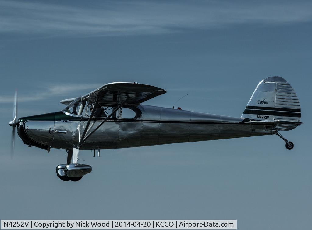 N4252V, 1948 Cessna 170 C/N 18608, In flight over Newnan GA.