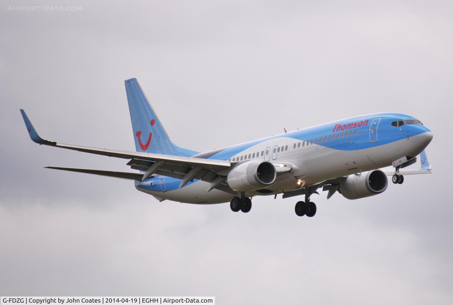 G-FDZG, 2008 Boeing 737-8K5 C/N 35139, Approach to 08 in latest colours