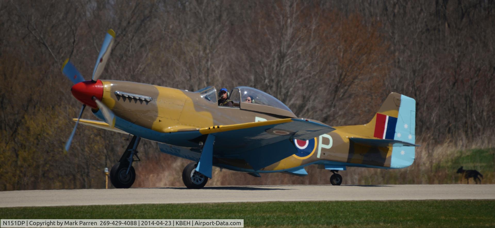 N151DP, 1944 North American P-51C Mustang C/N 111-28888, Landing at its new home at Benton Harbor, MI