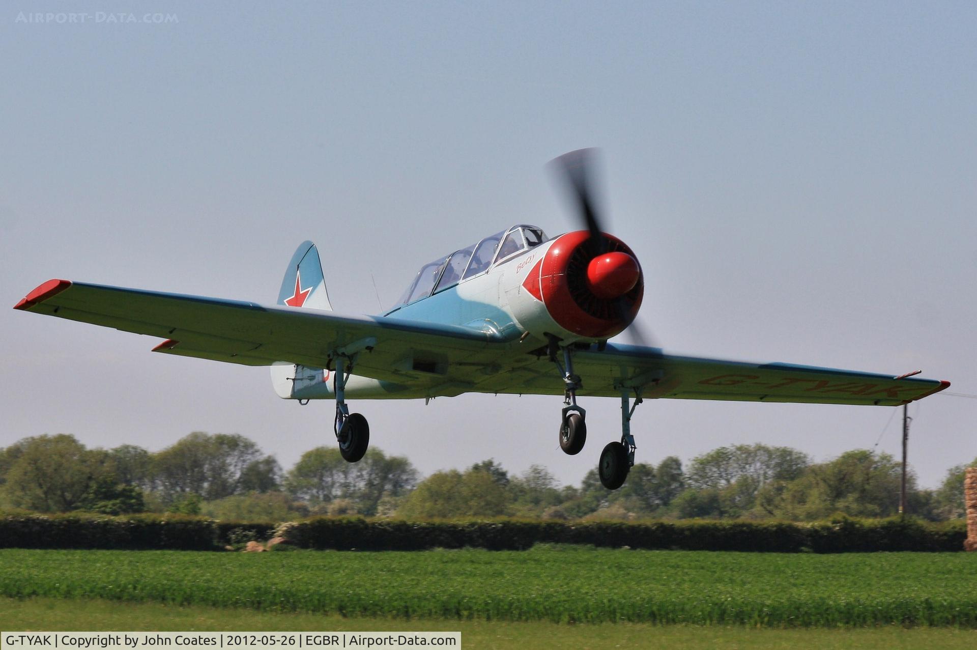 G-TYAK, 1989 Bacau Yak-52 C/N 899907, Departing