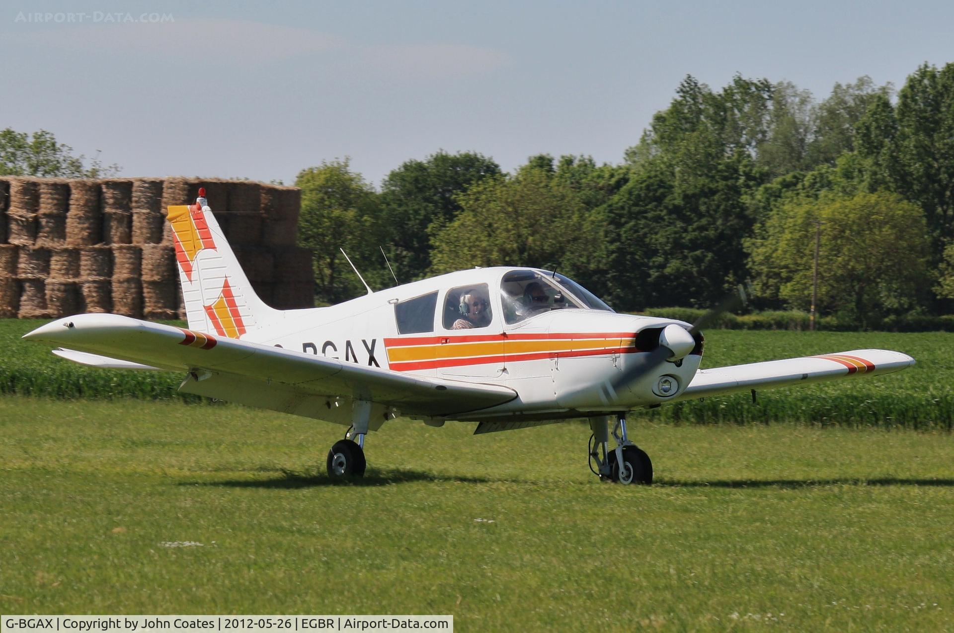 G-BGAX, 1973 Piper PA-28-140 Cherokee C/N 28-7325409, Departing