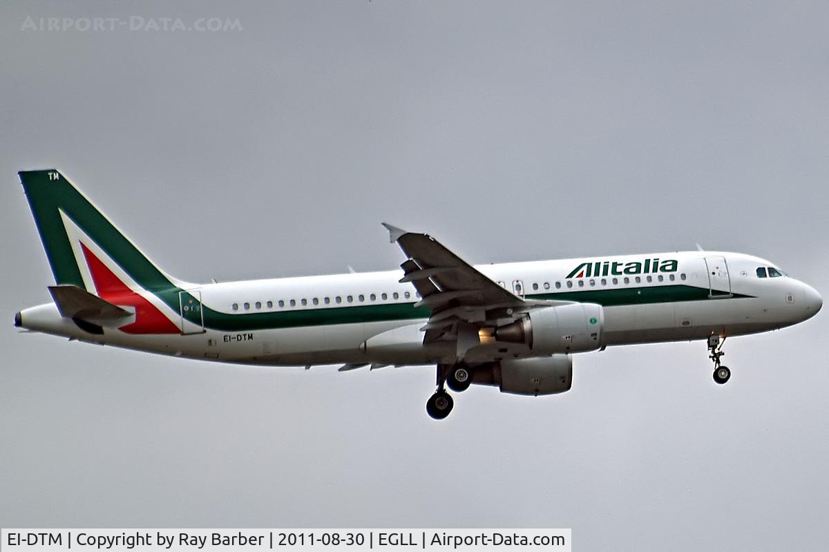 EI-DTM, 2010 Airbus A320-216 C/N 4119, Airbus A320-216 [4119] (Alitalia) Home~G 30/08/2011. On approach 27L.