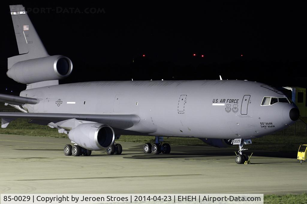 85-0029, 1985 McDonnell Douglas KC-10A Extender C/N 48234, nightstopper