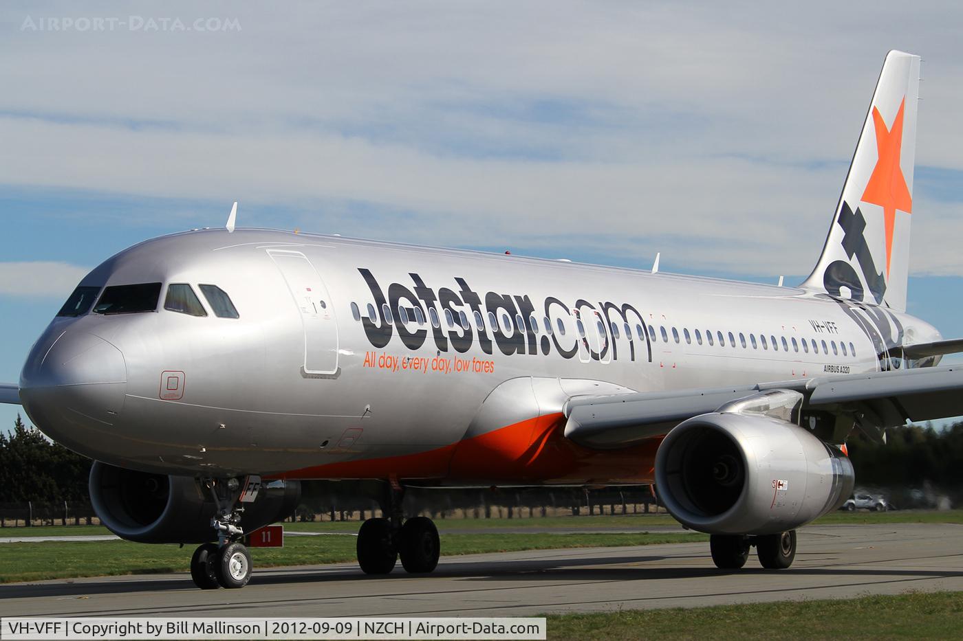 VH-VFF, 2012 Airbus A320-232 C/N 5039, taxiing from 29