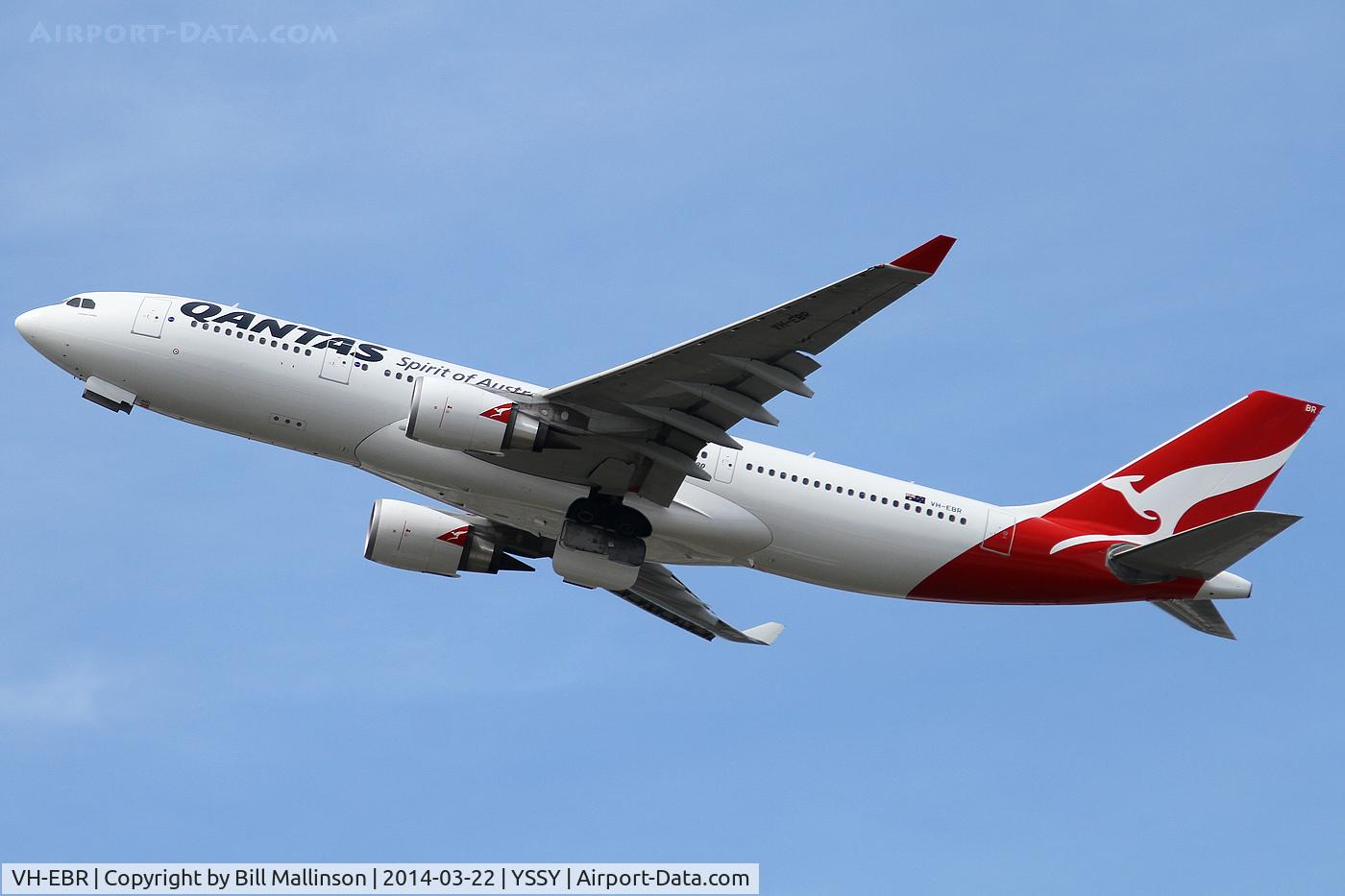 VH-EBR, 2011 Airbus A330-202 C/N 1251, away from 34L