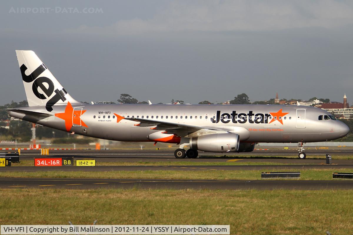 VH-VFI, 2012 Airbus A320-232 C/N 5270, taxiing from 34R