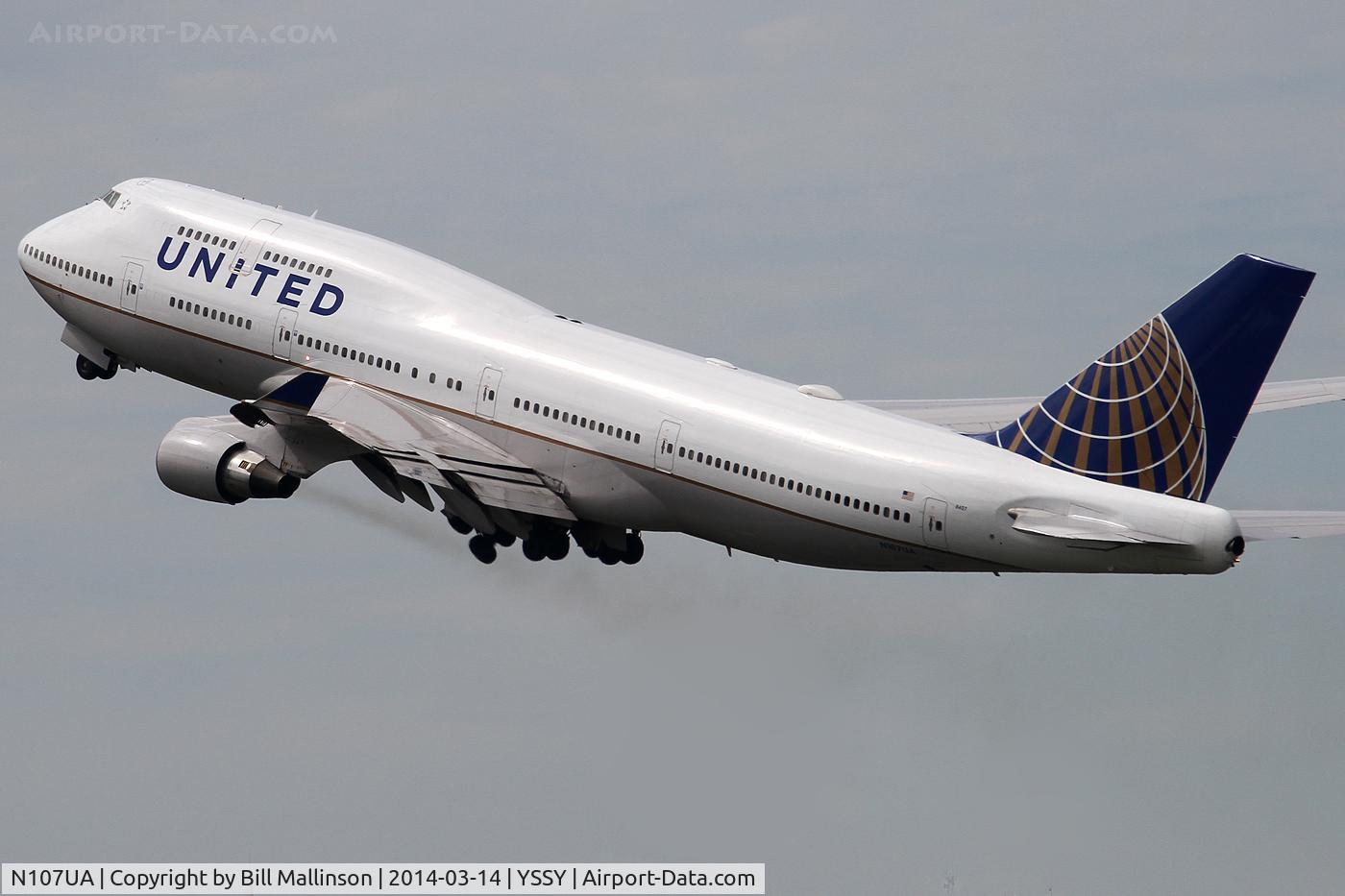 N107UA, 1998 Boeing 747-422 C/N 26900, away to LAX