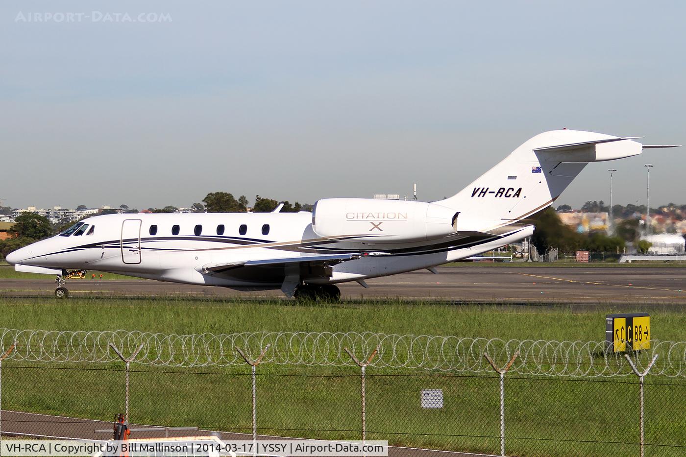 VH-RCA, 1997 Cessna 750 Citation X Citation X C/N 750-0012, taxiing to 34R