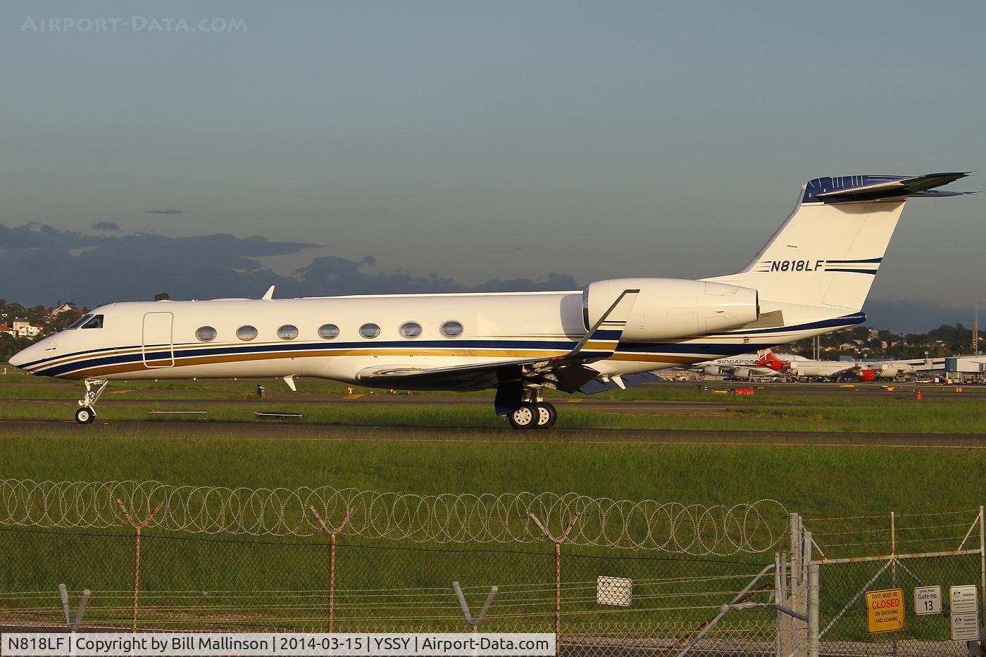 N818LF, 2010 Gulfstream Aerospace GV-SP (G550) C/N 5311, taxiing to 34R