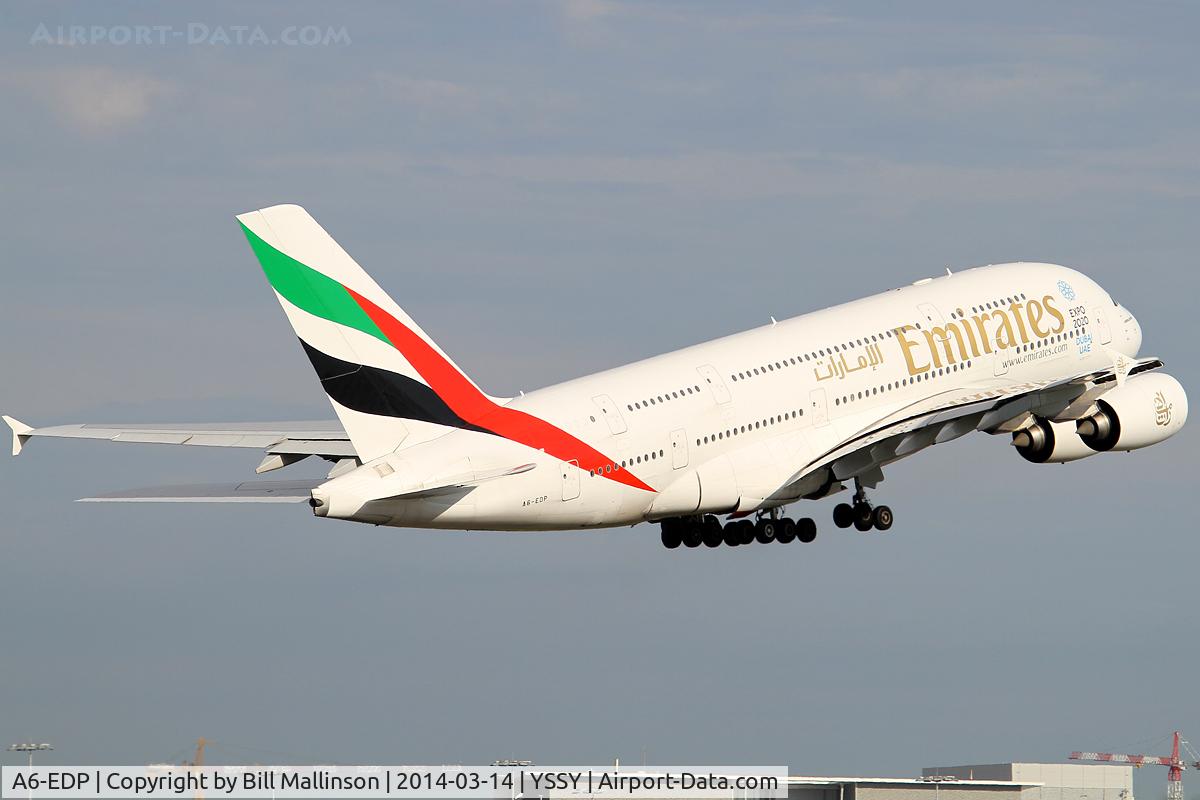 A6-EDP, 2011 Airbus A380-861 C/N 077, away to DBX