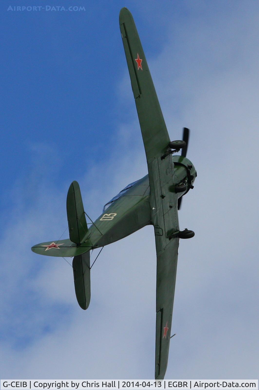 G-CEIB, 1958 Yakovlev Yak-18A C/N 1160403, at Breighton's 'Early Bird' Fly-in 13/04/14
