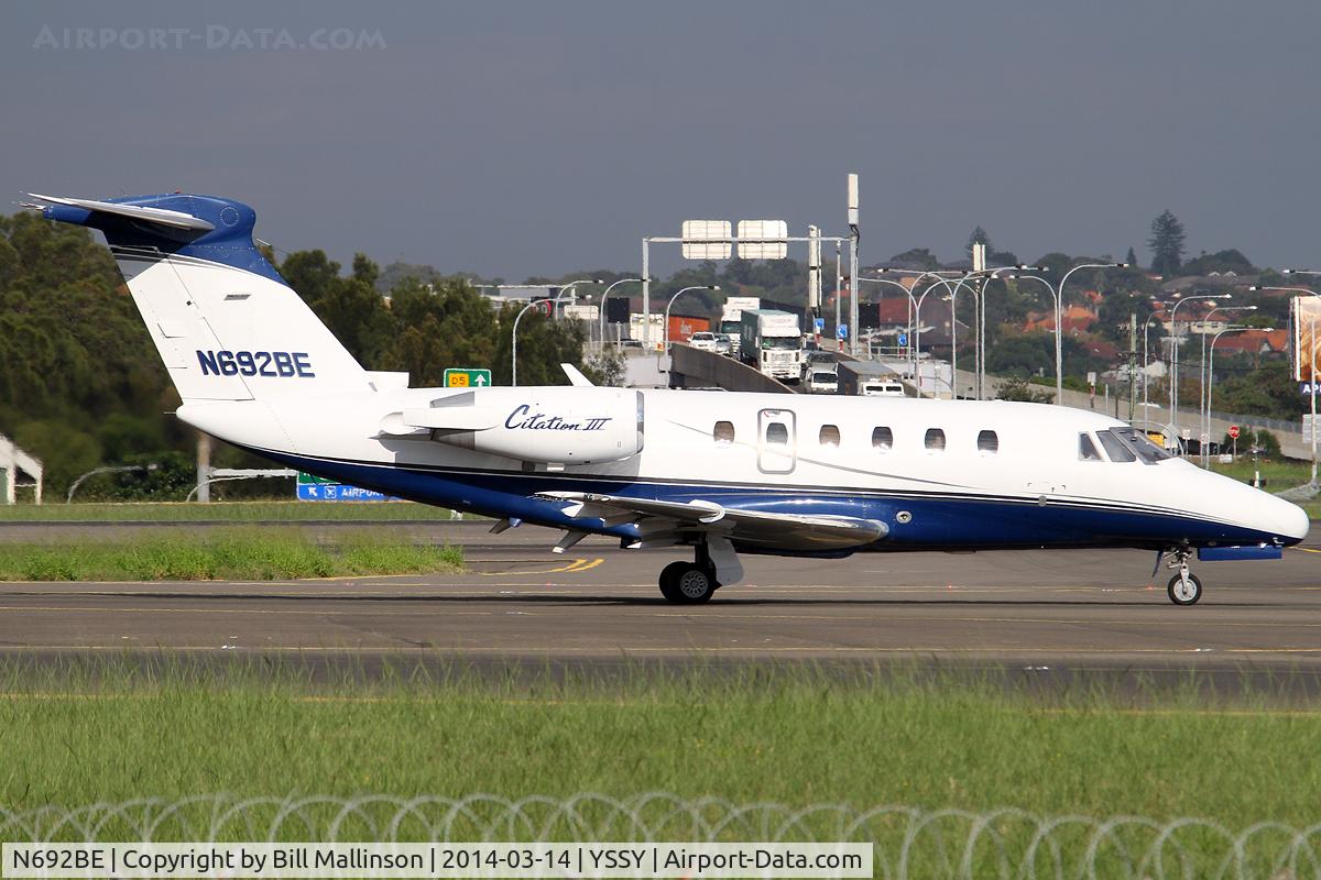 N692BE, 1985 Cessna 650 Citation C/N 650-0092, taxiing from 34R