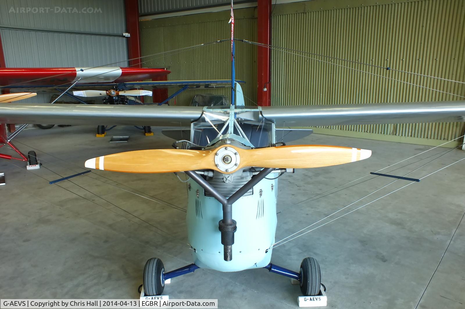 G-AEVS, 1937 Aeronca 100 C/N AB114, at Breighton's 'Early Bird' Fly-in 13/04/14