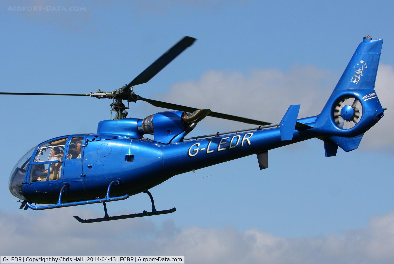 G-LEDR, 1973 Westland SA-341C Gazelle HT2 C/N 1081, at Breighton's 'Early Bird' Fly-in 13/04/14