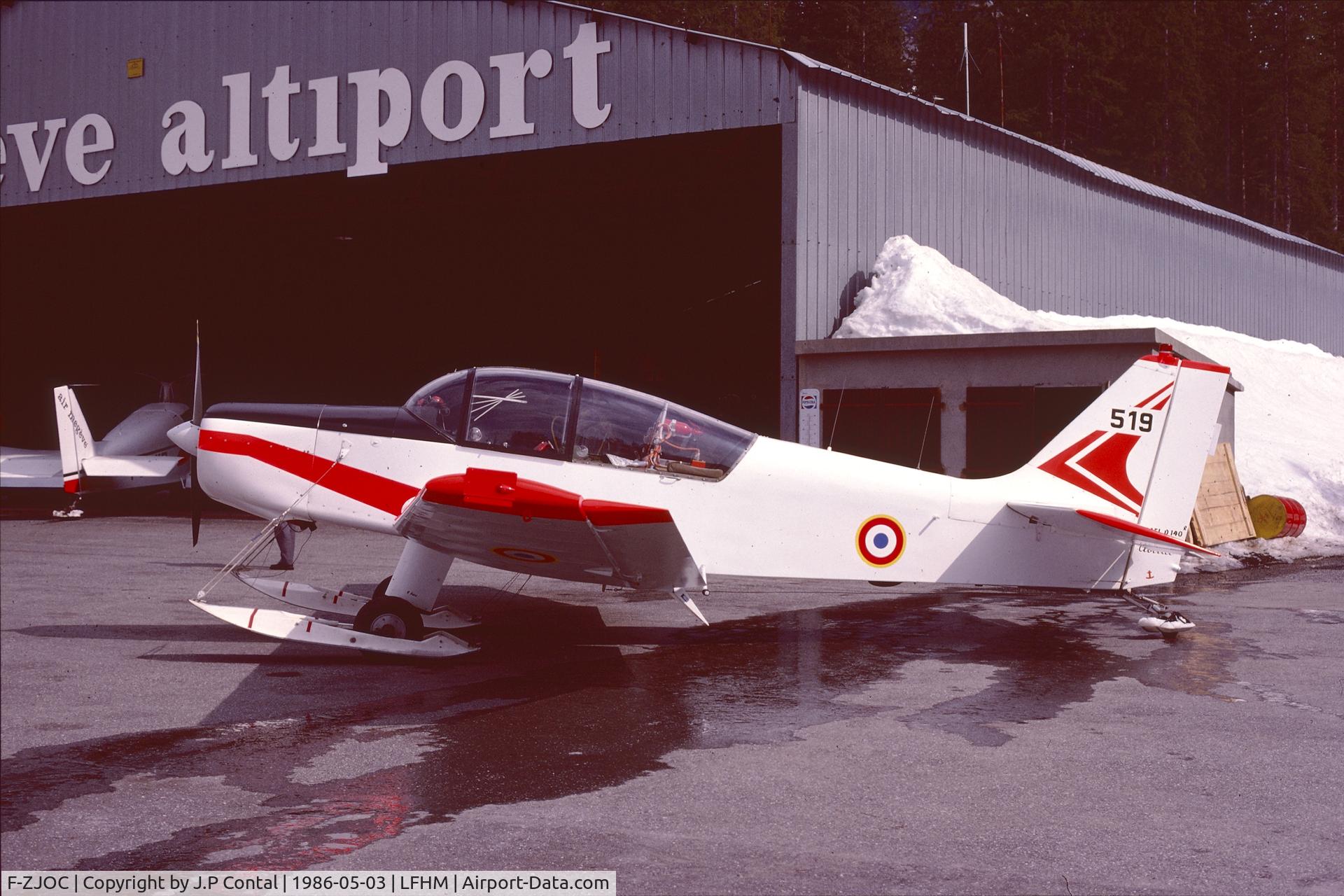 F-ZJOC, SAN D-140 Abeille C/N 519, Scanned Kodachrome_25 slide. This plane showing no outside registration marks belongs to the French flight test center.