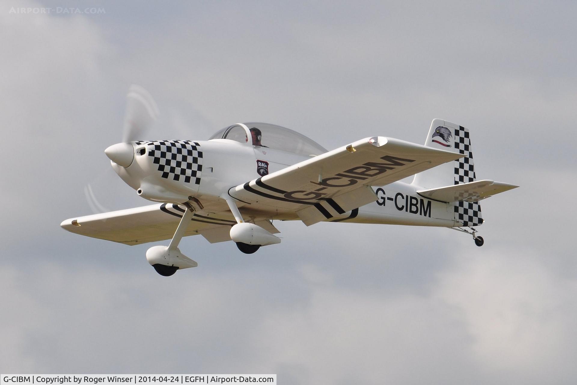 G-CIBM, 2013 Vans RV-8 C/N LAA 303-15083, Resident RV-8 in Team Raven markings (Raven 4). Departing runway 22 on it's first flight from Swansea Airport.
