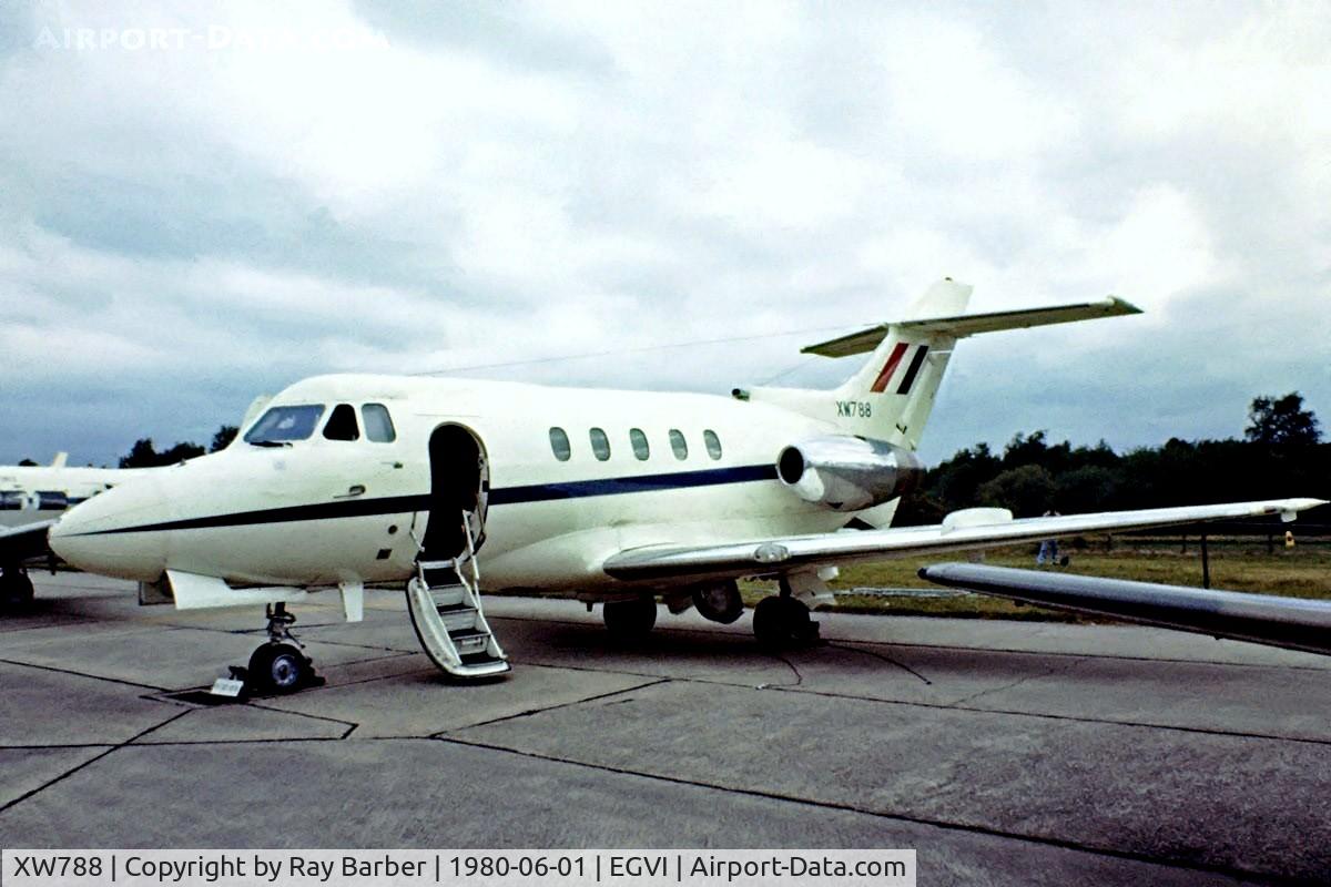 XW788, 1971 Hawker Siddeley HS.125 CC.1 C/N 25255, Hawker Siddeley HS-125/400A (CC1) [25255] (Royal Air Force) RAF Greenham Common~G 01/06/1980. Taken from a slide.