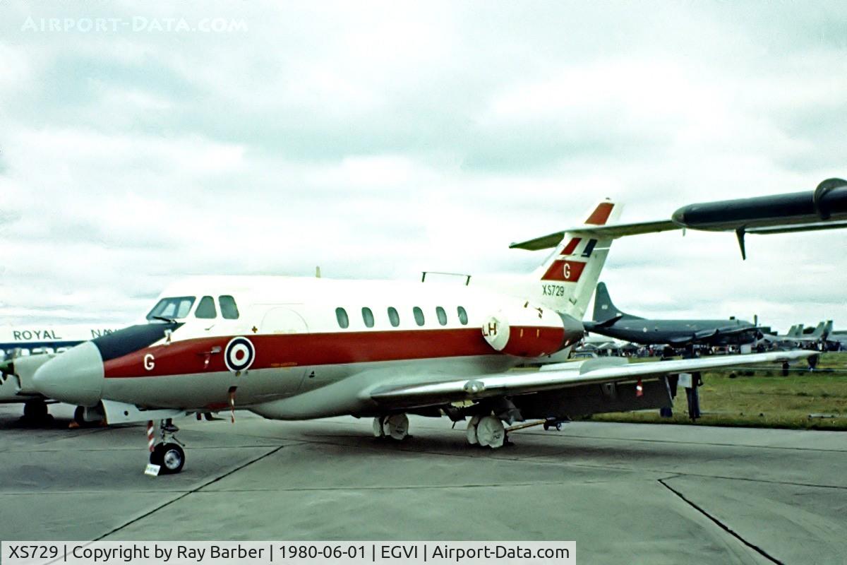 XS729, 1965 Hawker Siddeley HS.125 Dominie T.1 C/N 25049, Hawker-Siddeley 125 Dominie T.1 [25049] (Royal Air Force) RAF Greenham Common~G 01/06/1980. Taken from a slide.